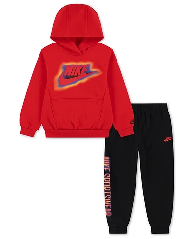 Nike Boys 4-7 2-Piece Sportswear Glow With Me Lightweight Pull-On Hoodie and Pants Set