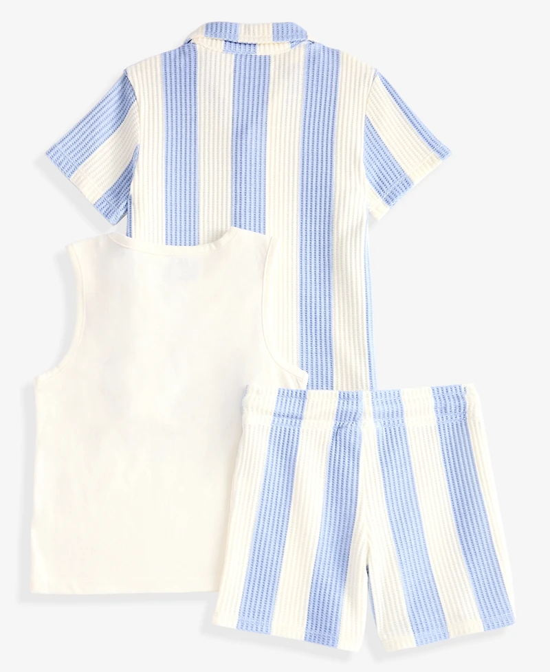 Epic Threads Boys Toddler 2T-4T 3-Pc. Striped Resort Shirt, Tank Top & Shorts Set, Macy's Exclusive