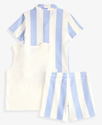 Epic Threads Boys Toddler 2T-4T 3-Pc. Striped Resort Shirt, Tank Top & Shorts Set, Macy's Exclusive