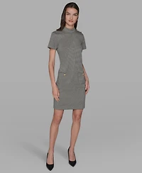 Karl Lagerfeld Paris Women's Houndstooth Pocket Dress