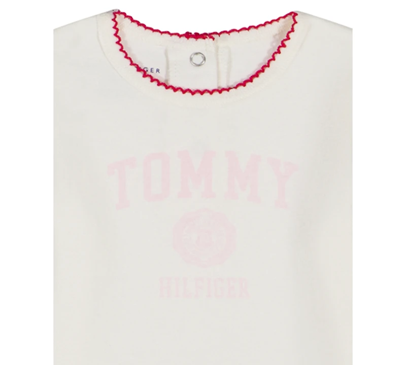 Tommy Hilfiger Baby Girls 3-Piece Crewneck T-Shirt, Hoodie, and Pants Set