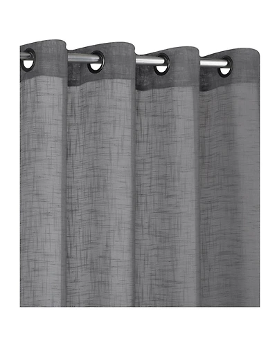 Kate Aurora 2 Pack Semi Sheer Linen Blend Grommet Top Window Curtains - 52 in. W x 84 L, Coral