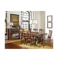 Intercon District Backless Dining Bench with Cast Iron Base