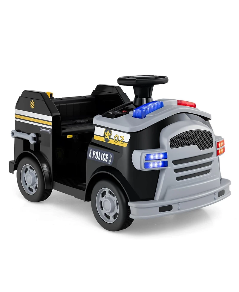 Costway 12V Kids Ride on Fire Truck Toddler Toy Car with Shovel & Wrench