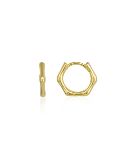 Bone Shape Hexagonal Huggie Hoop Earrings Sterling Silver