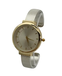 Olivia Pratt Two Tone Shiny Face Textured Bangle Watch