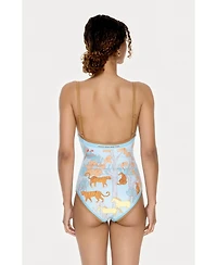 Jessie Zhao New York Jungle Adventure Reversible V-Neck One-Piece Swimsuit