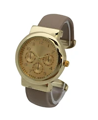 Olivia Pratt Gray And Gold Three Dials Classic Bangle Watch