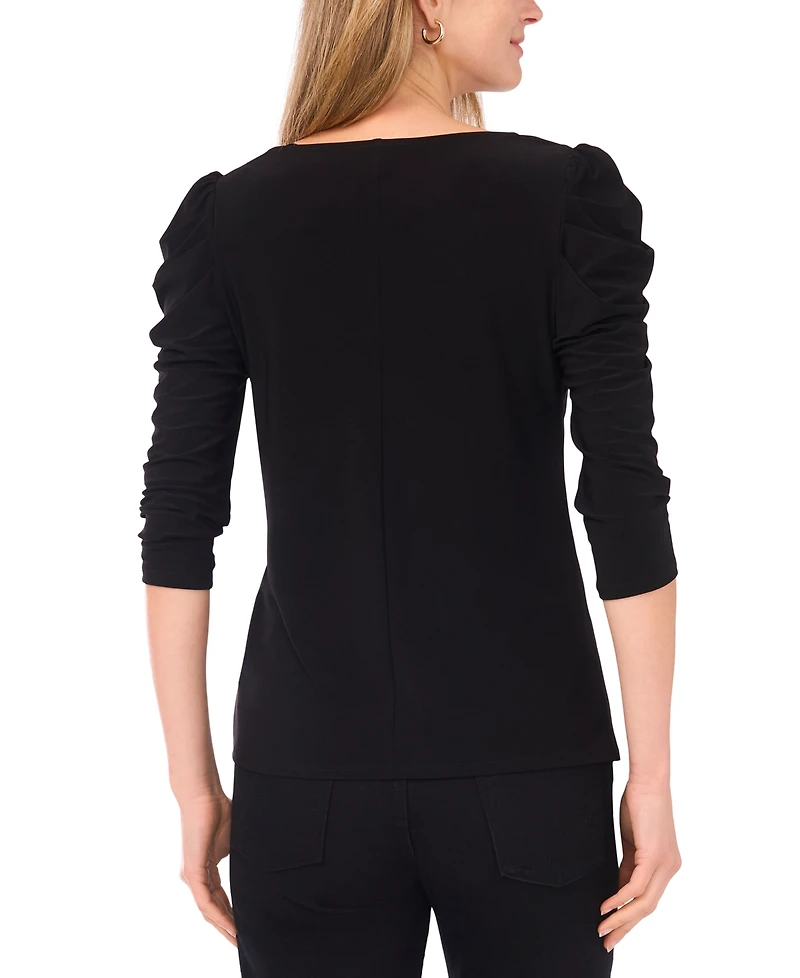 Sam & Jess Women's V-Neck Volume Sleeve Top