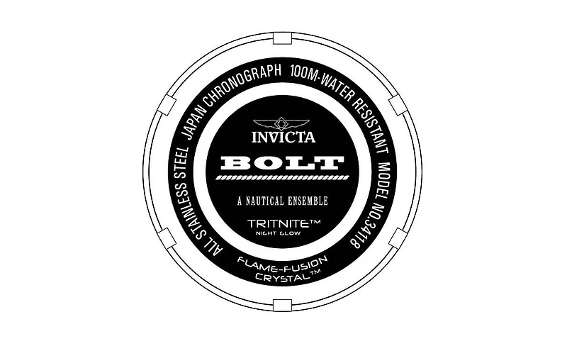 Invicta Men's 34118 Bolt Quartz Chronograph Grey Dial Watch