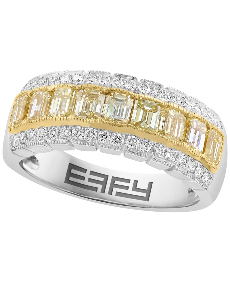 Effy Collection White and Yellow Diamond Ring (1-5/8 ct. t.w..) in 18K Two-Tone Gold