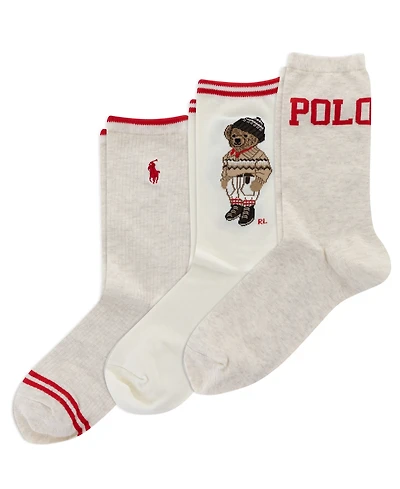 Polo Ralph Lauren Women's 3-Pack Colorado Bear Socks