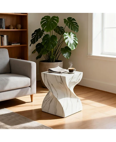 Streamdale Furniture Cement Outdoor Accent Table - Terrazzo Style