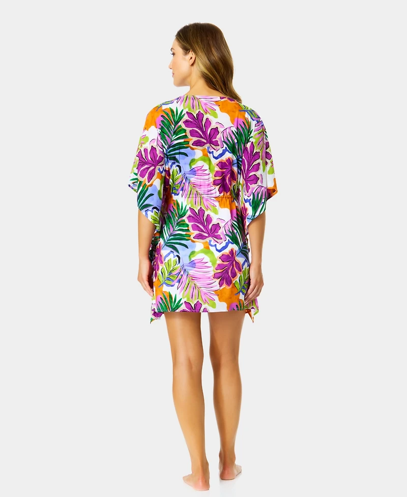 Anne Cole Women's Printed Tie Front Kaftan
