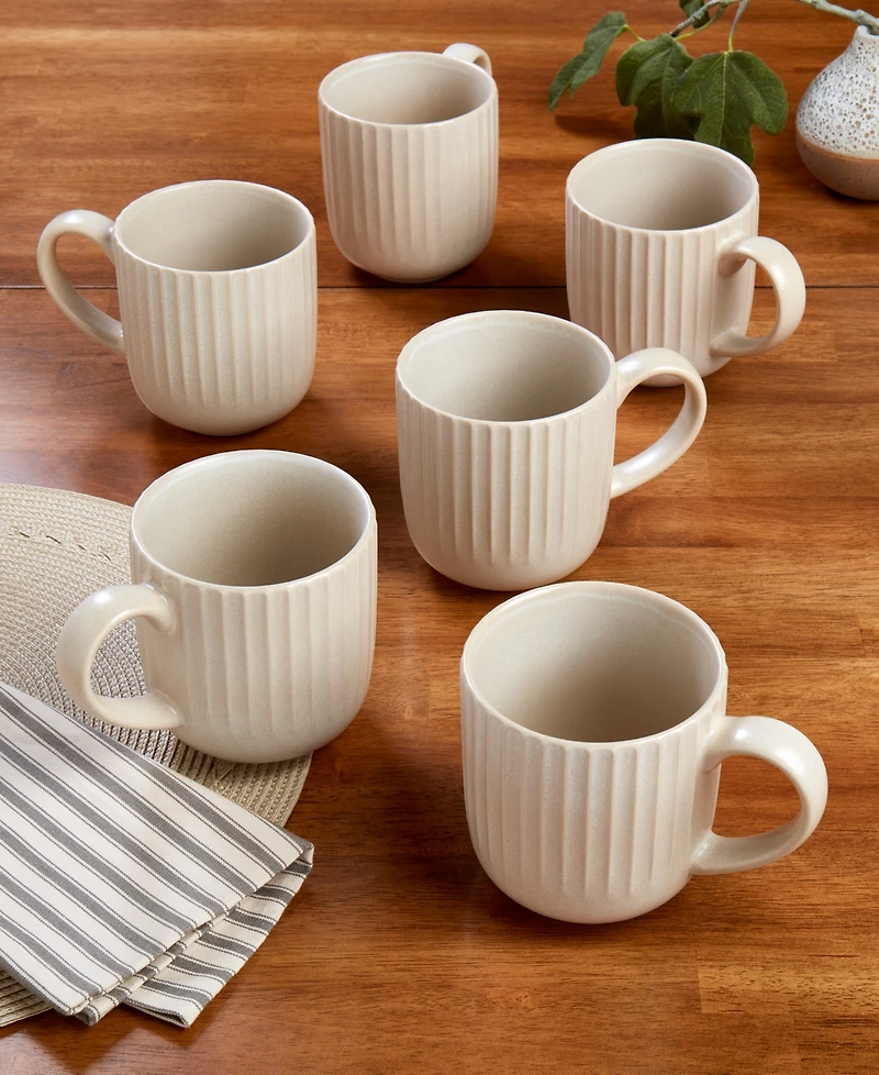 Tabletops Gallery Subtle Mugs, Set of 6, Service For 6