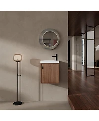 Streamdale 18.5" Wall-Mount Vanity, Resin Sink, Soft Close, Walnut