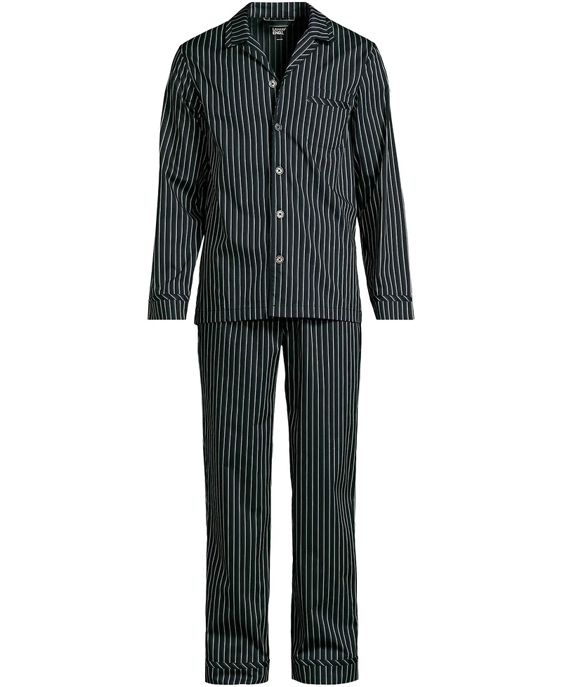 Lands' End Men's Long Sleeve Temperature Regulating Woven Sleep Set
