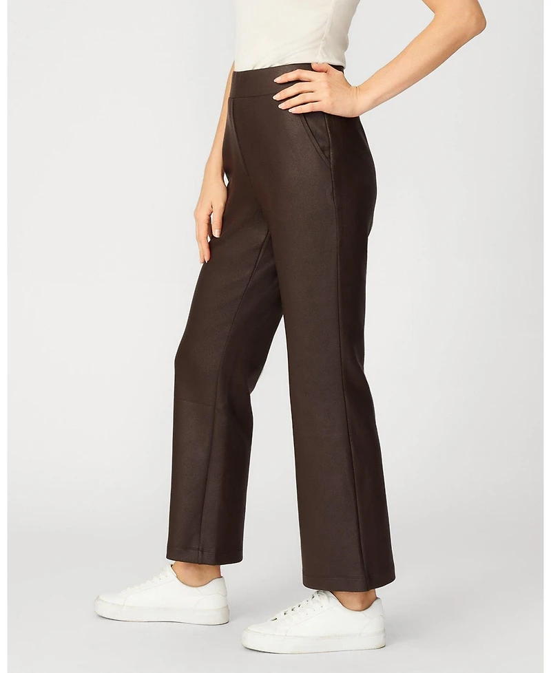 Cable & Gauge Women's Coated Pull On Bootcut Pant