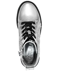 Karl Lagerfeld Paris Women's Marlee Sequin Combat Boots