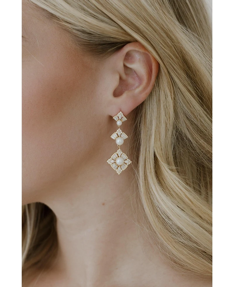 Untamed Petals Margaux Pearl Drop Earrings