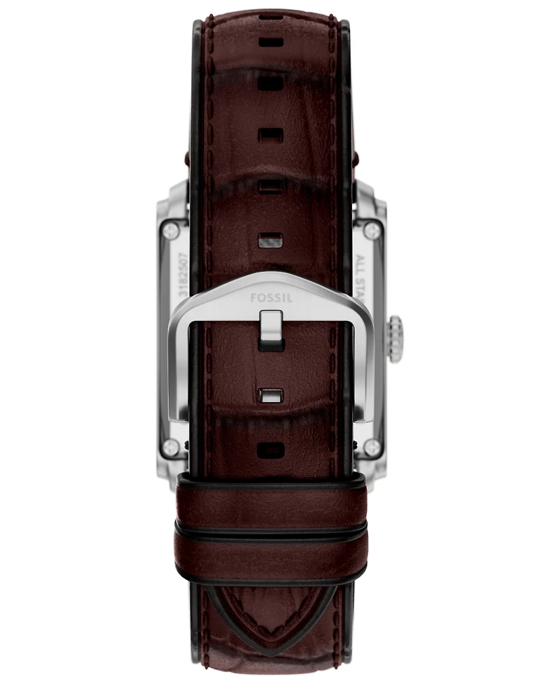 Fossil Men's Carraway Automatic Brown Croco Leather Watch, 30mm