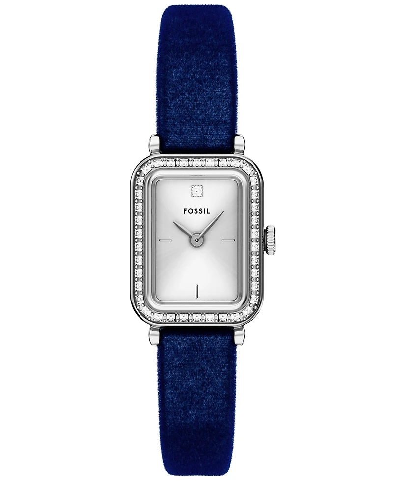 Fossil Women's Raquel Two-Hand Navy Velvet Watch, 18mm