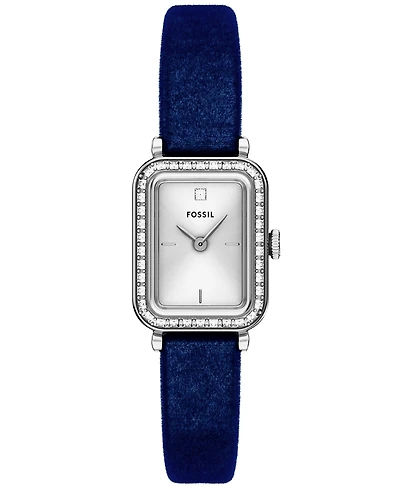 Fossil Women's Raquel Two-Hand Navy Velvet Watch, 18mm