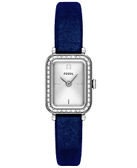 Fossil Women's Raquel Two-Hand Navy Velvet Watch, 18mm