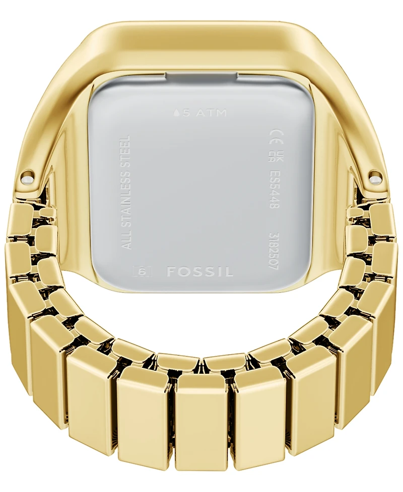 Fossil Women's Raquel Watch Ring Two-Hand Gold-Tone Stainless Steel Watch, 14mm