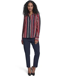 Tommy Hilfiger Women's Striped Long Sleeve Pull-On Blouse
