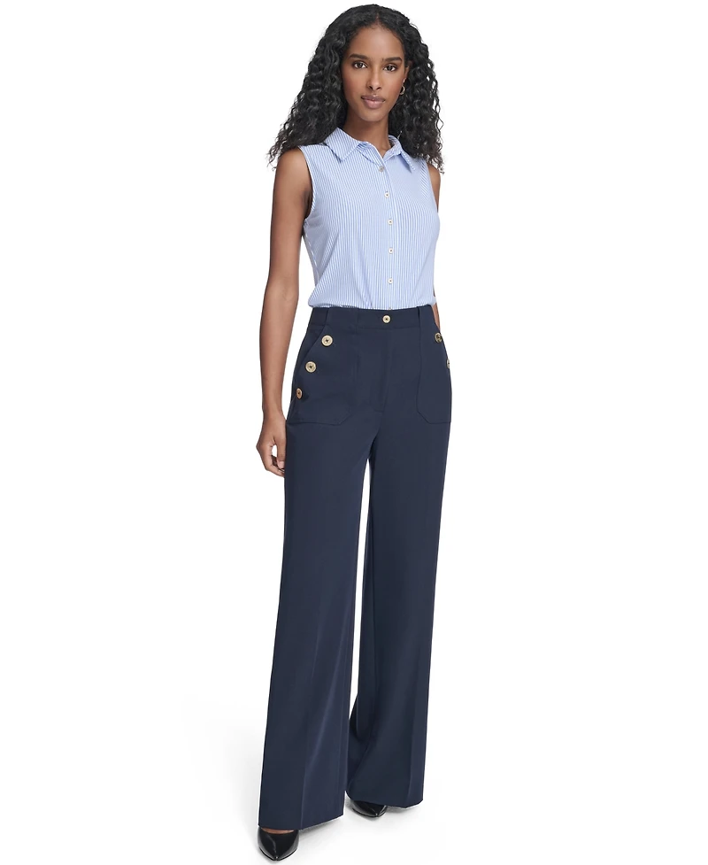 Tommy Hilfiger Women's High Rise Solid Sailor Pants