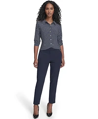 Tommy Hilfiger Women's Long Sleeve Clover Button-Up Top