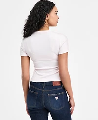 Guess Women's Studded Script Logo Crewneck T-Shirt