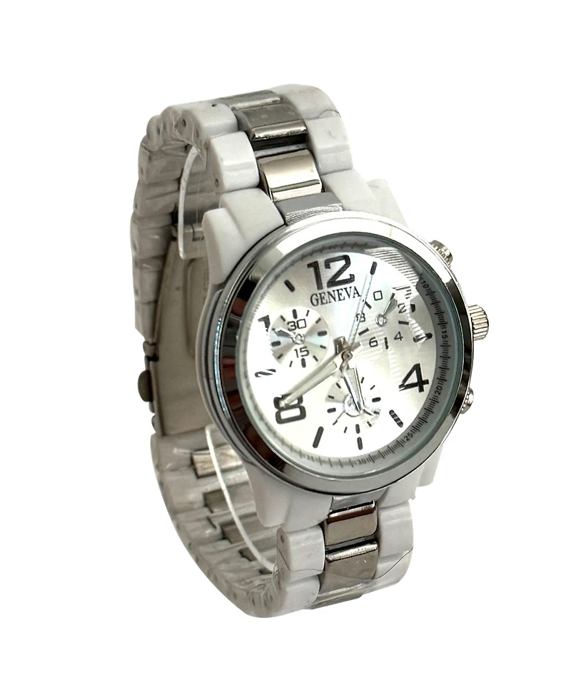 Olivia Pratt White and Silver tone Women Watch