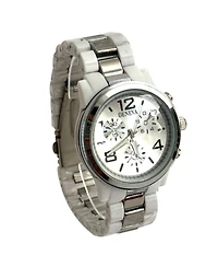 Olivia Pratt White and Silver tone Women Watch