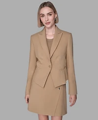 Karl Lagerfeld Paris Women's Long-Sleeve Cropped Button Jacket