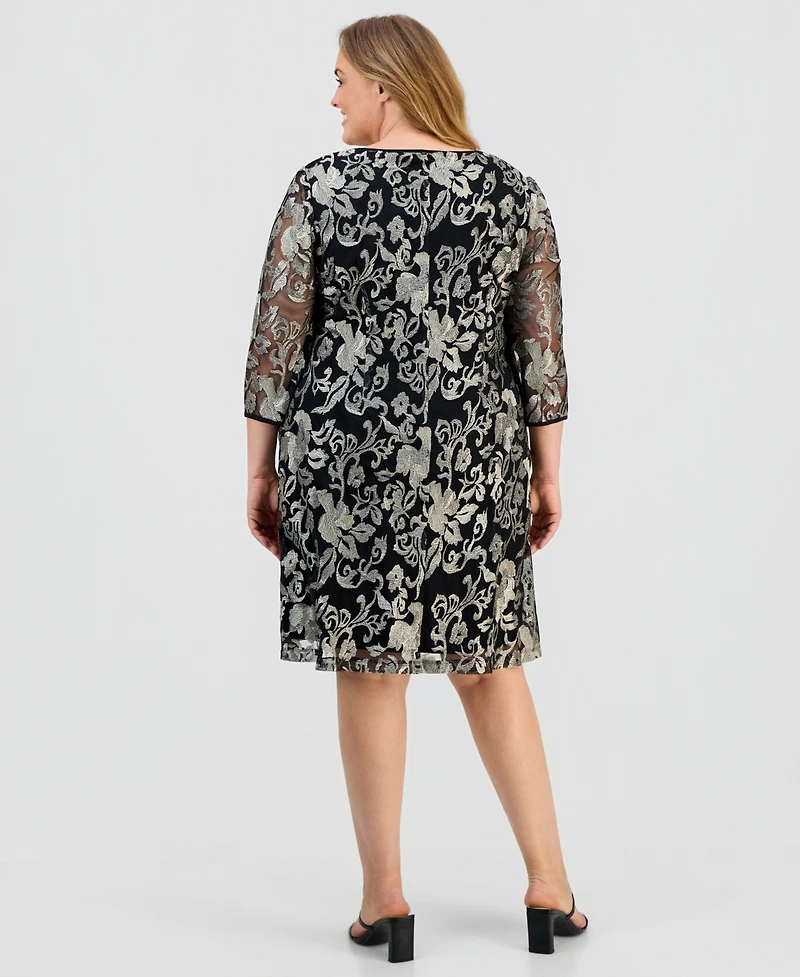 Connected Plus Mesh Elbow-Sleeve Jacket & Dress