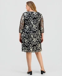 Connected Plus Mesh Elbow-Sleeve Jacket & Dress