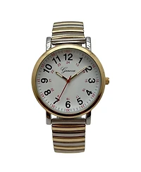 Olivia Pratt Two Tone Bold Numbers and Casual Stretch Band Women Watch