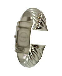Olivia Pratt Silver Square and Thin Face Bangle Women Watch