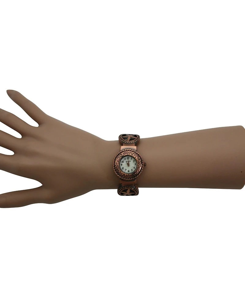 Copper Circles Shape Bangle Women Watch