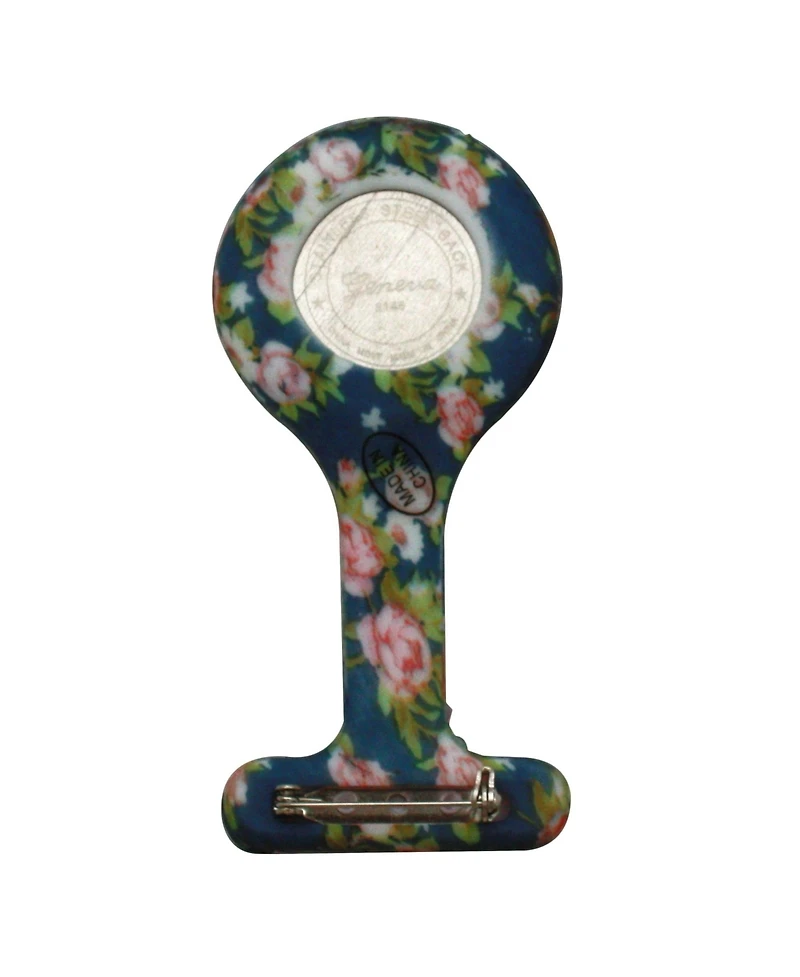 Olivia Pratt Navy Floral Printed Silicone Fob Nurse Watch