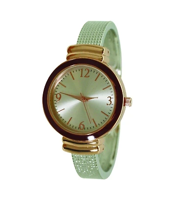 Silver Rose Gold Olivia Pratt Every Day Textured Metal Bangle Watch