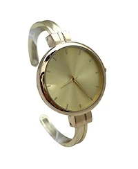 Olivia Pratt Gold Big Face Minimalist Bezel Bangle Women Watch