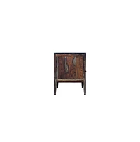 Porter Designs Fall River Solid Sheesham Wood Nightstand, Gray