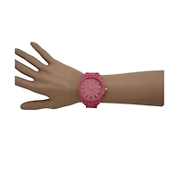 Olivia Pratt Hot Pink Solid Color Large Face Women Watch