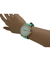 Olivia Pratt Mint Minimalist Leather Strap Watch