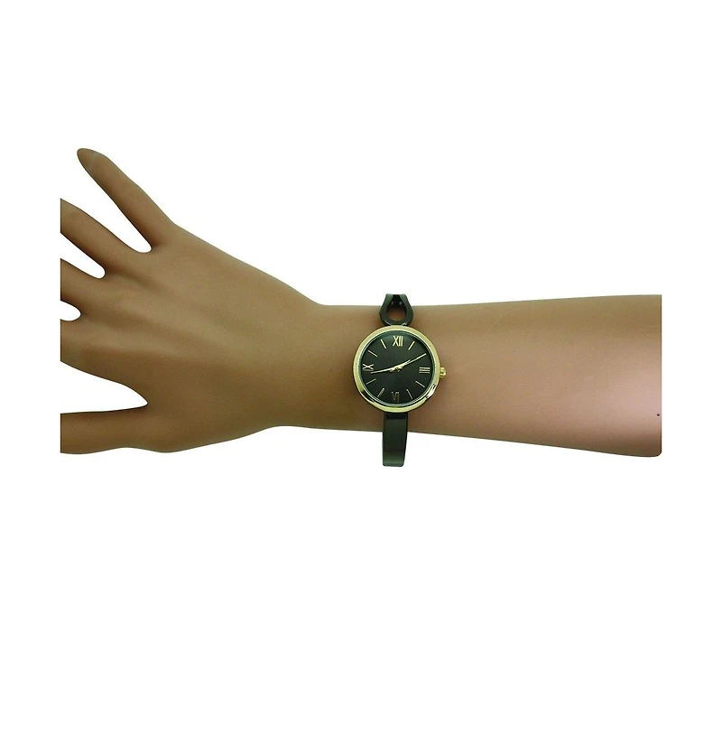 Olivia Pratt Gunmetal Gold Olivia Pratt Shape Every Day Two Tone Metal Bangle Watch