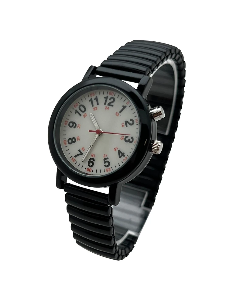 Olivia Pratt Stretch Band Easy Read Nurse Watch with Second Hand Women Watch