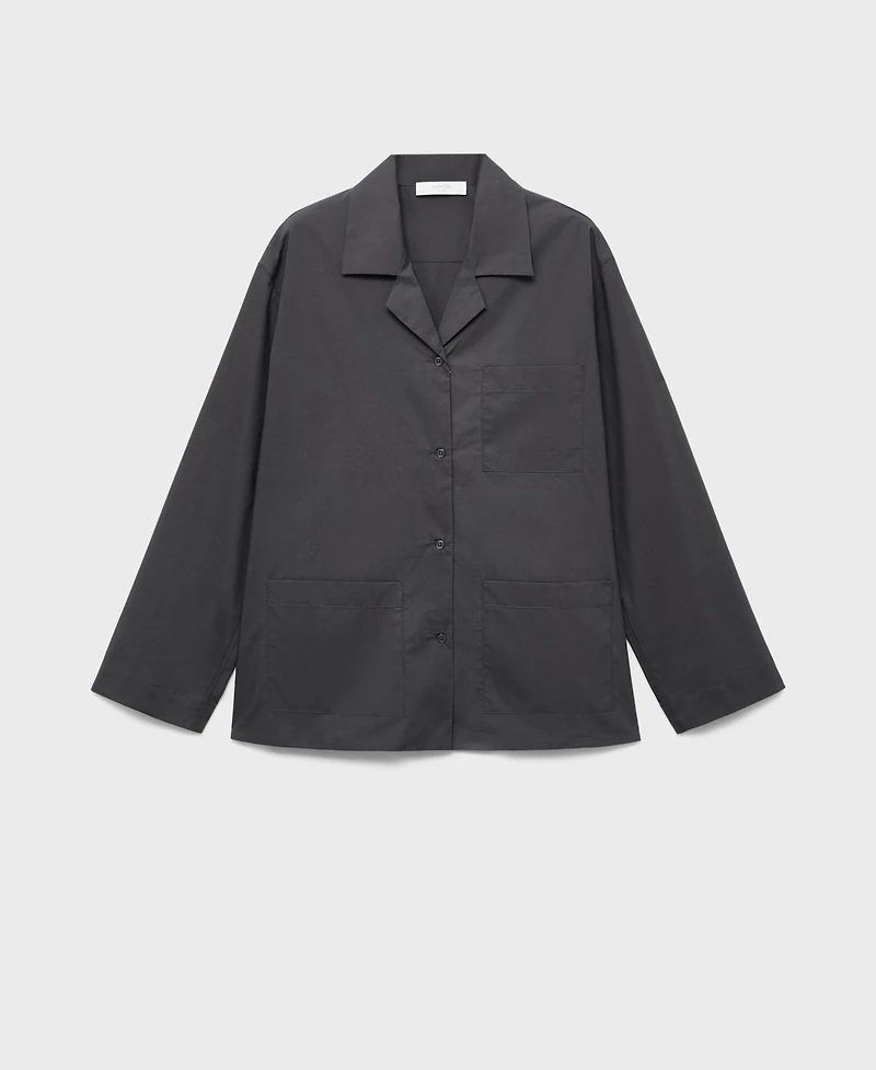 Mango Women's Poplin Pajama Shirt